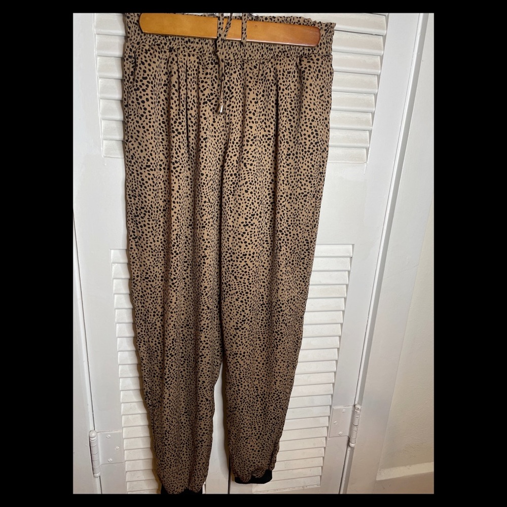 Leopard print joggers, only worn once!